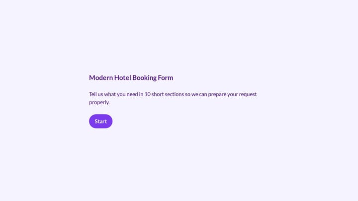 Modern Hotel Booking Form preview
