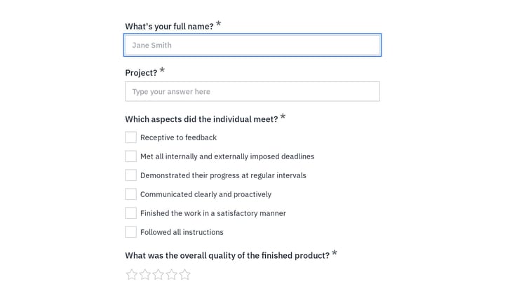 Job Evaluation Form preview