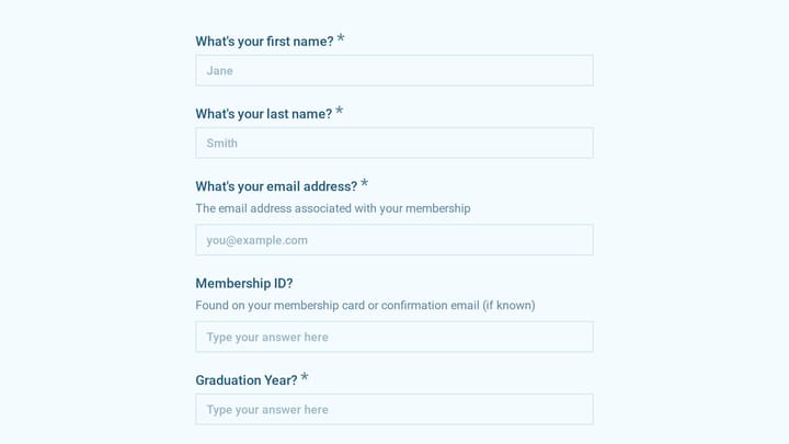Alumni Membership Pause Request preview