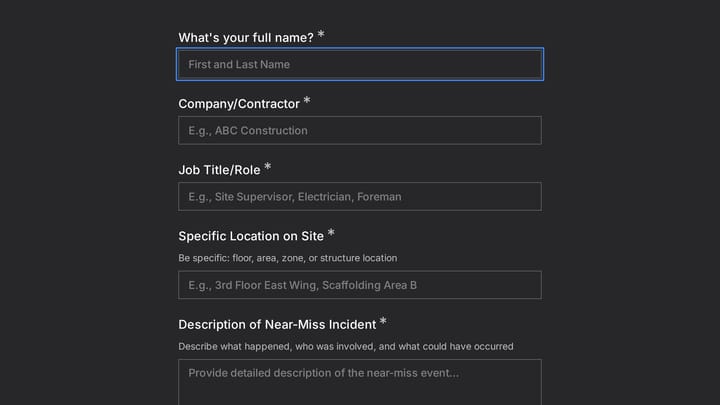 Construction Site Near-Miss Incident Report preview
