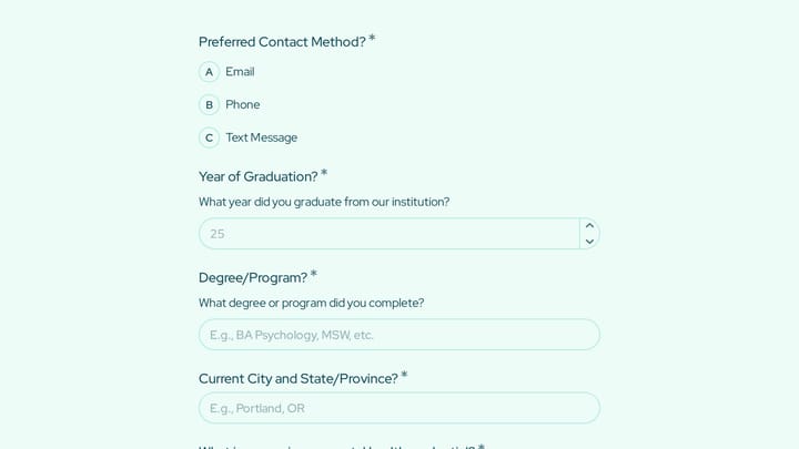 Alumni Crisis Counseling Hotline Volunteer Application preview