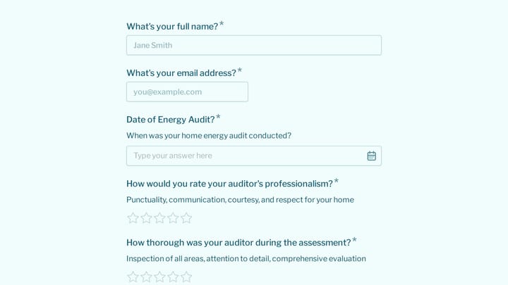 Energy Audit Service Satisfaction Survey preview