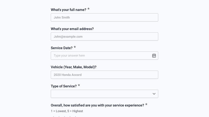 Auto Repair Shop Customer Service Survey preview