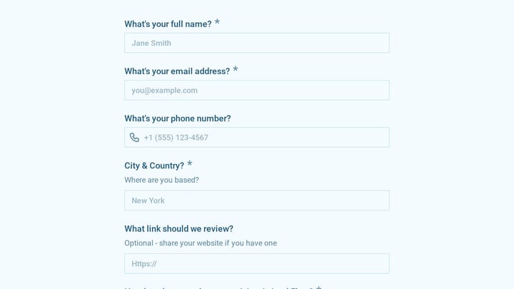 Animal Flow Brand Ambassador Application preview