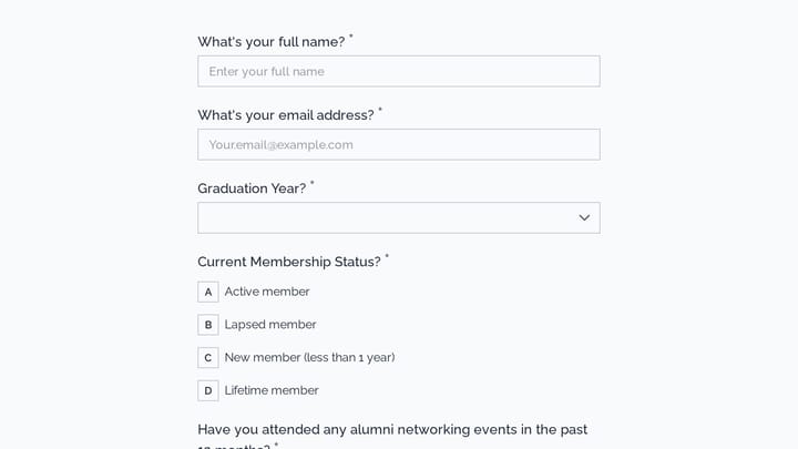Alumni Association Member Engagement Survey preview