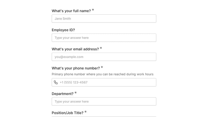 Caregiver Remote Work Request Form preview