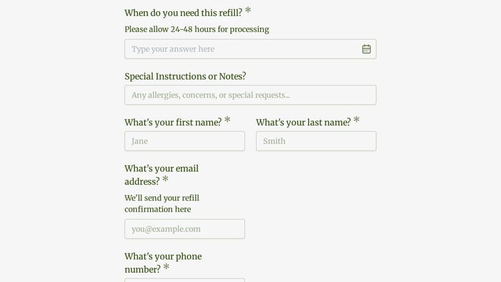Medication Refill Request preview