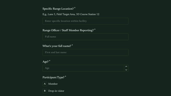 Archery Range Arrow Injury Incident Report preview