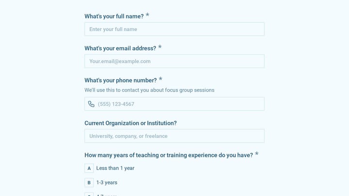 E-Learning Course Development Focus Group preview