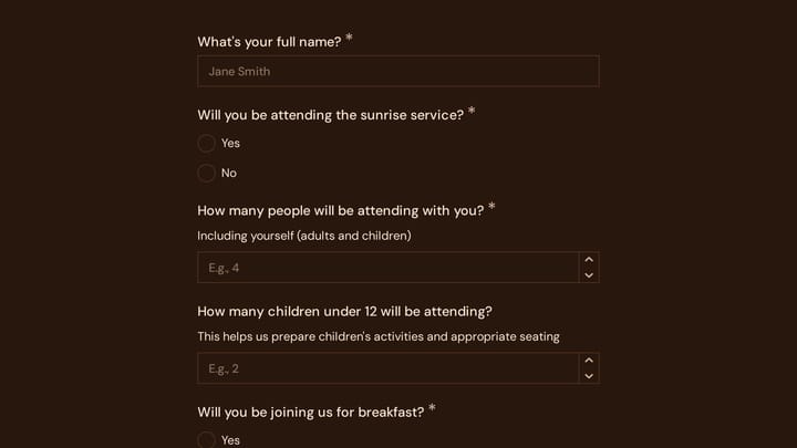Easter Sunrise Service RSVP preview