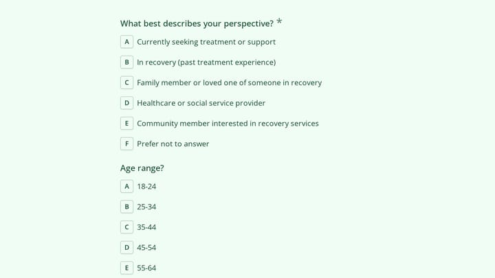 Addiction Recovery Program Research Survey preview
