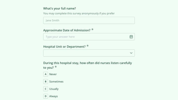 Hospital Patient Experience Survey preview