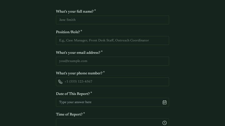 Missing Client Welfare Check Report preview