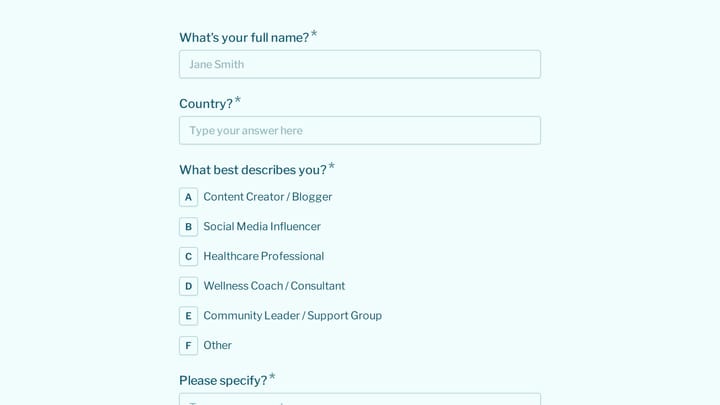 Affiliate Program Application preview