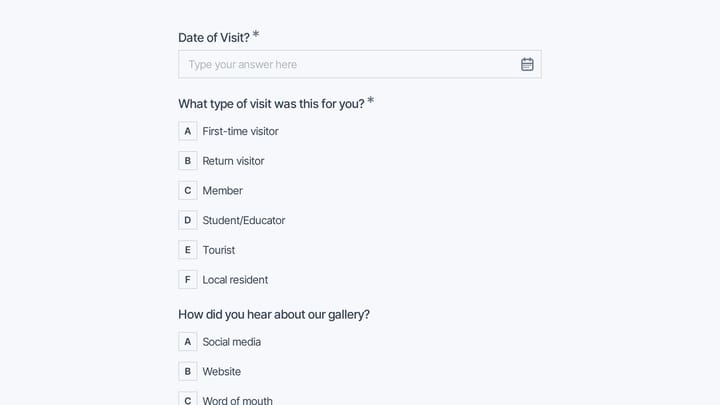 Art Gallery Visitor Satisfaction Survey preview