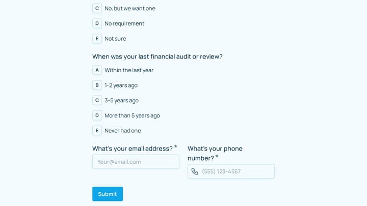 Accounting Client Discovery Form preview