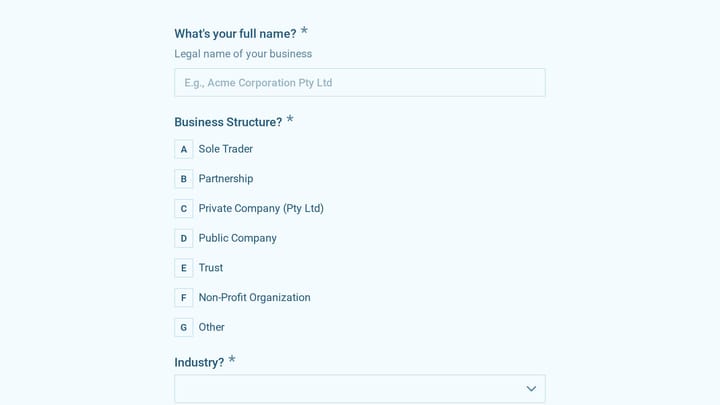 Business Insurance Quote Request preview