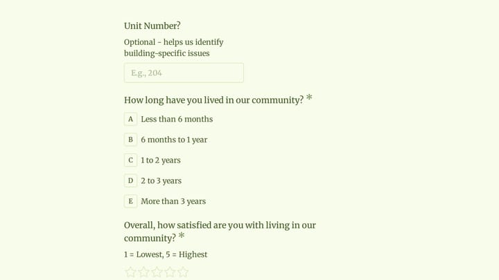 Resident Satisfaction Survey preview