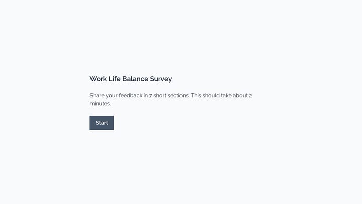 Work Life Balance Survey preview