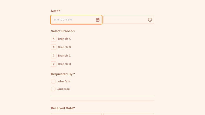 Material Requisition Form preview