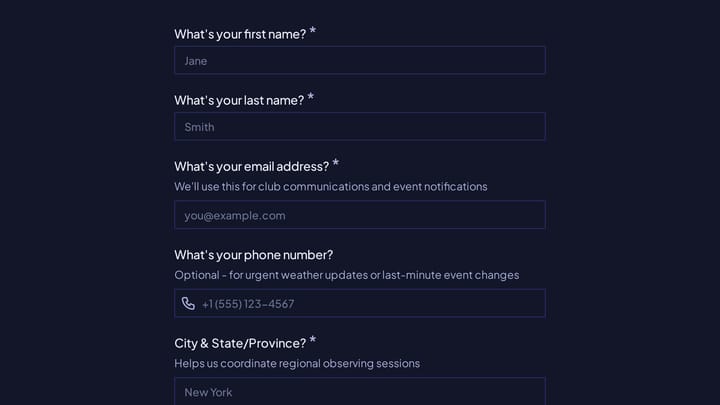Astronomy Club Member Directory preview
