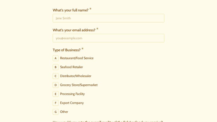 Aquaculture Supplier Customer Feedback Survey preview