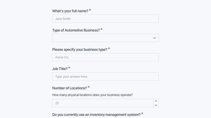 Auto Parts Inventory Management System Inquiry preview