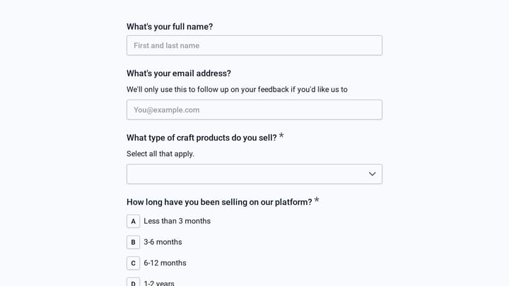 Craft Marketplace Seller Experience Research preview