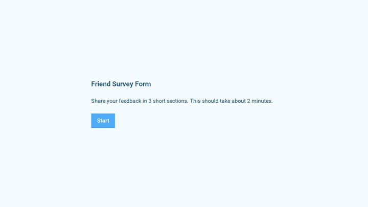 Friend Survey Form preview