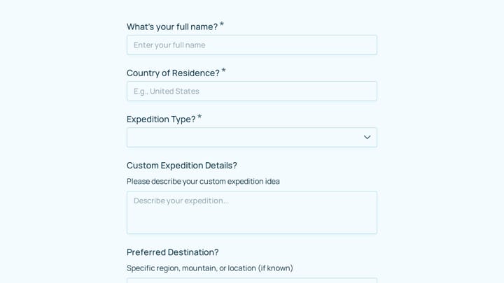 Expedition Guide Booking preview