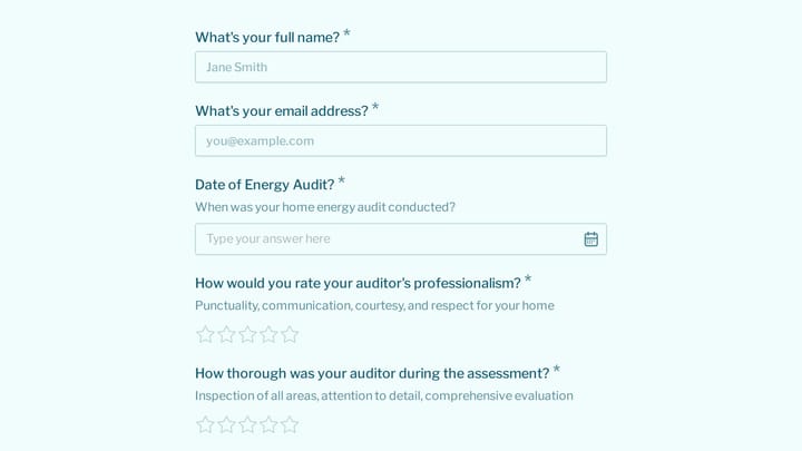 Energy Audit Service Satisfaction Survey preview