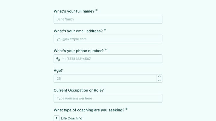 Authentic Success Coaching Intake preview