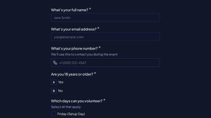 Anime Convention Volunteer Application preview