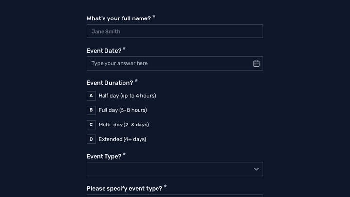 Event Venue Zero-Waste Planning Form preview