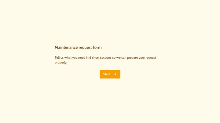 Maintenance request form preview