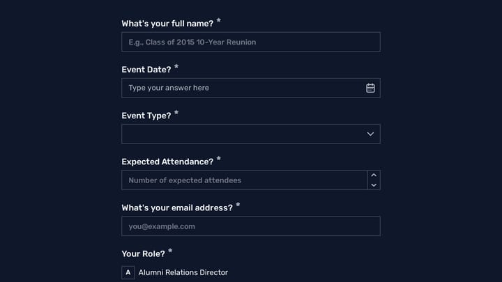 Alumni Event Resource Planning preview