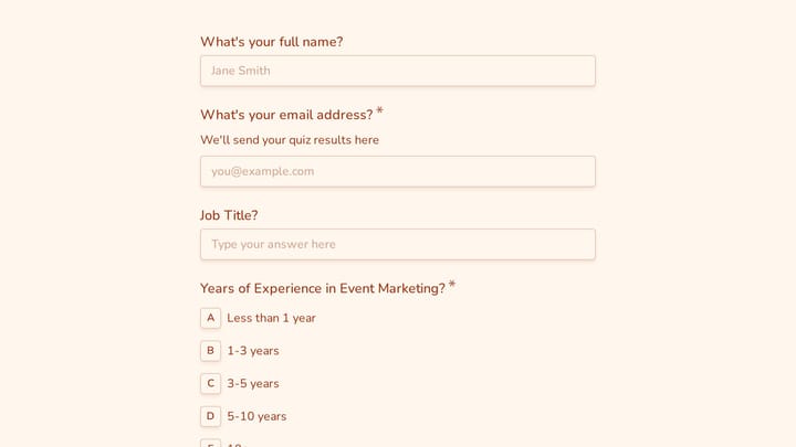 Field Marketing Manager Event Knowledge Quiz preview