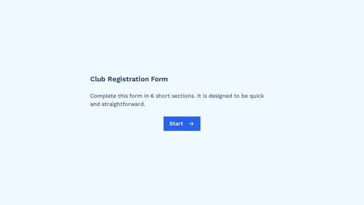 Club Registration Form preview