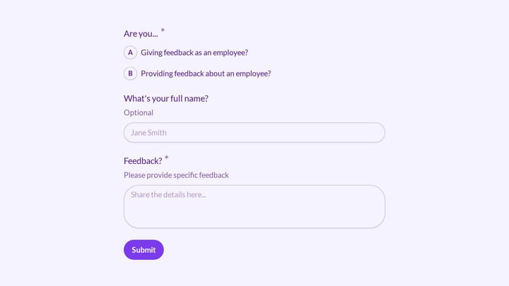 Employee Feedback Form preview