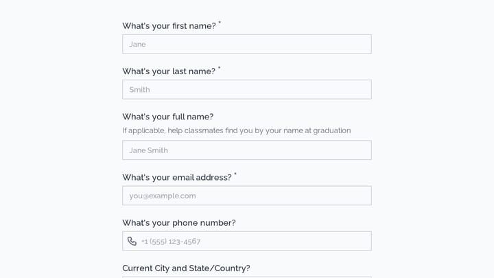 Alumni Directory Profile Update preview