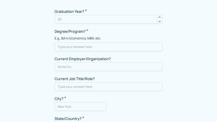 Alumni Volunteer Opportunity Signup preview