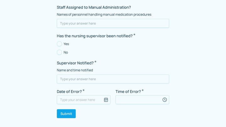 Medication Dispensing System Error Report preview