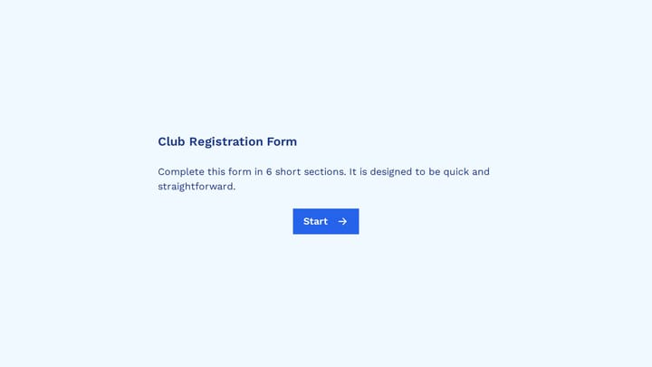 Club Registration Form preview