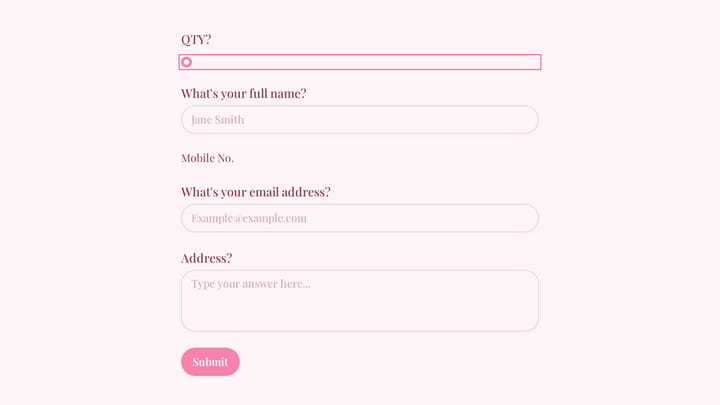 Perfume Purchase Order Form preview