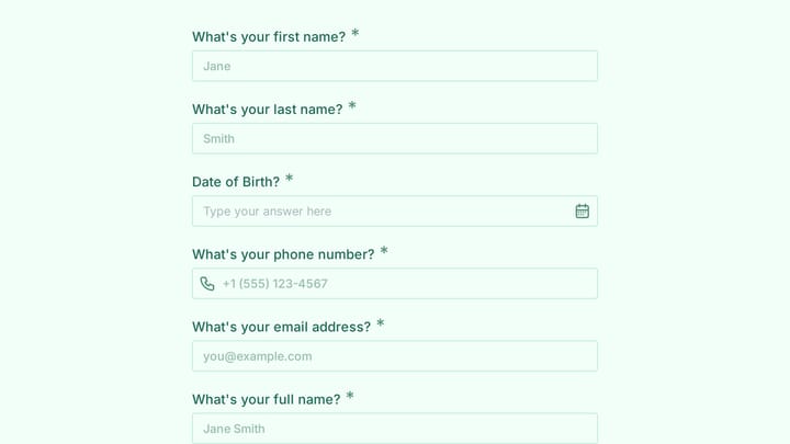 Emergency Contact & Health Information Form preview