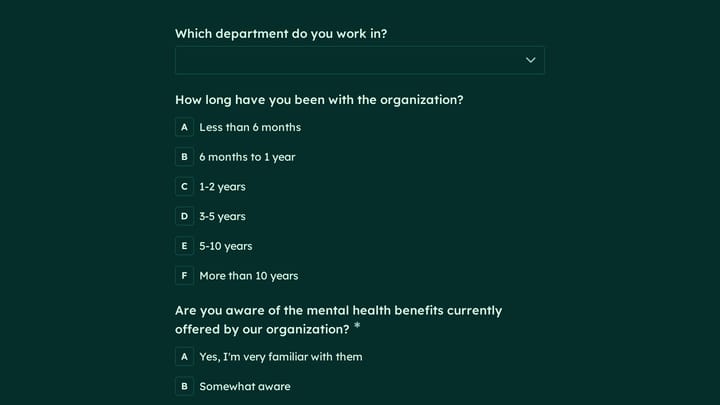 Alternative Mental Health Benefits Survey preview