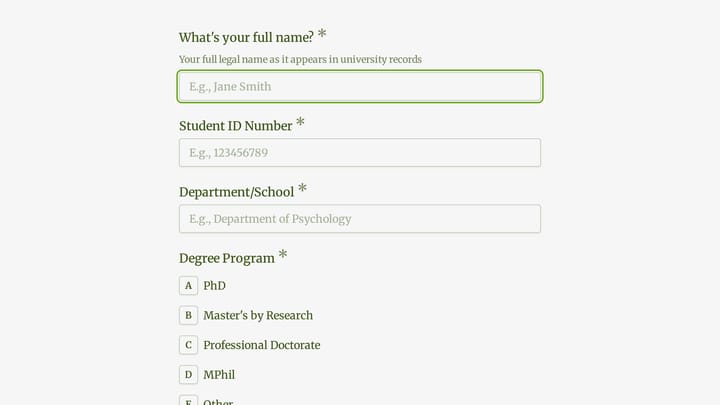 Academic Thesis Defense Recording Consent Form preview