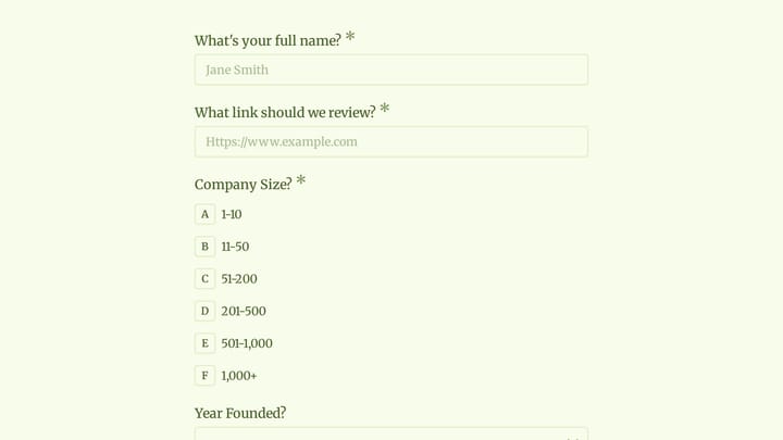 Partner Program Application preview