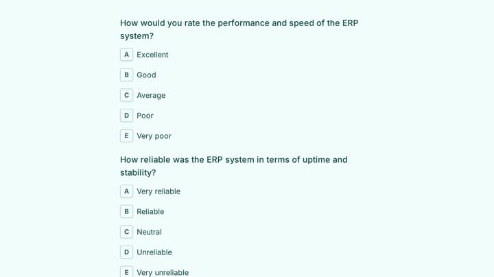Enterprise Resource Planning Feedback preview