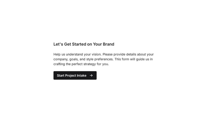 Branding Project Intake Form preview